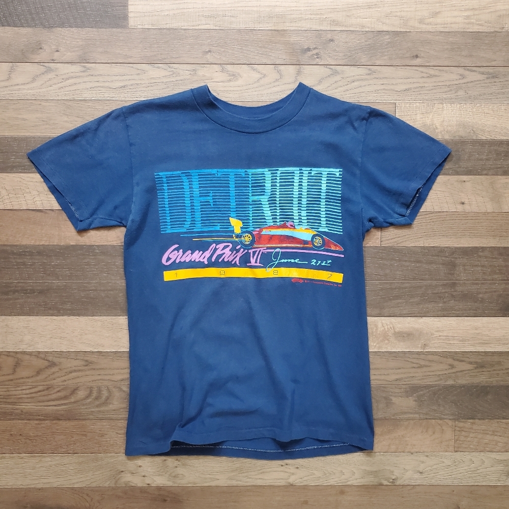 Vintage 80s Detroit Grand Prix Indy Car Formula One Shirt